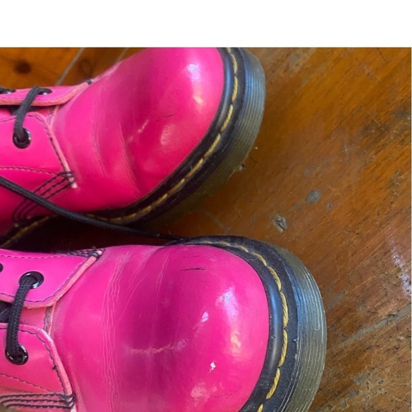 Dr Martens Bright Pink Boots Combat 1460 Size 7 - Picture 6 of 8